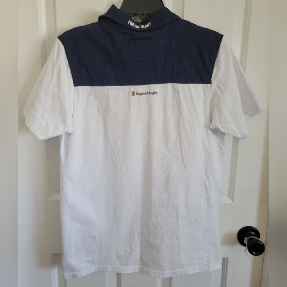 England Rugby Men's White Navy Rose Polo Size Small - Picture 4 of 8